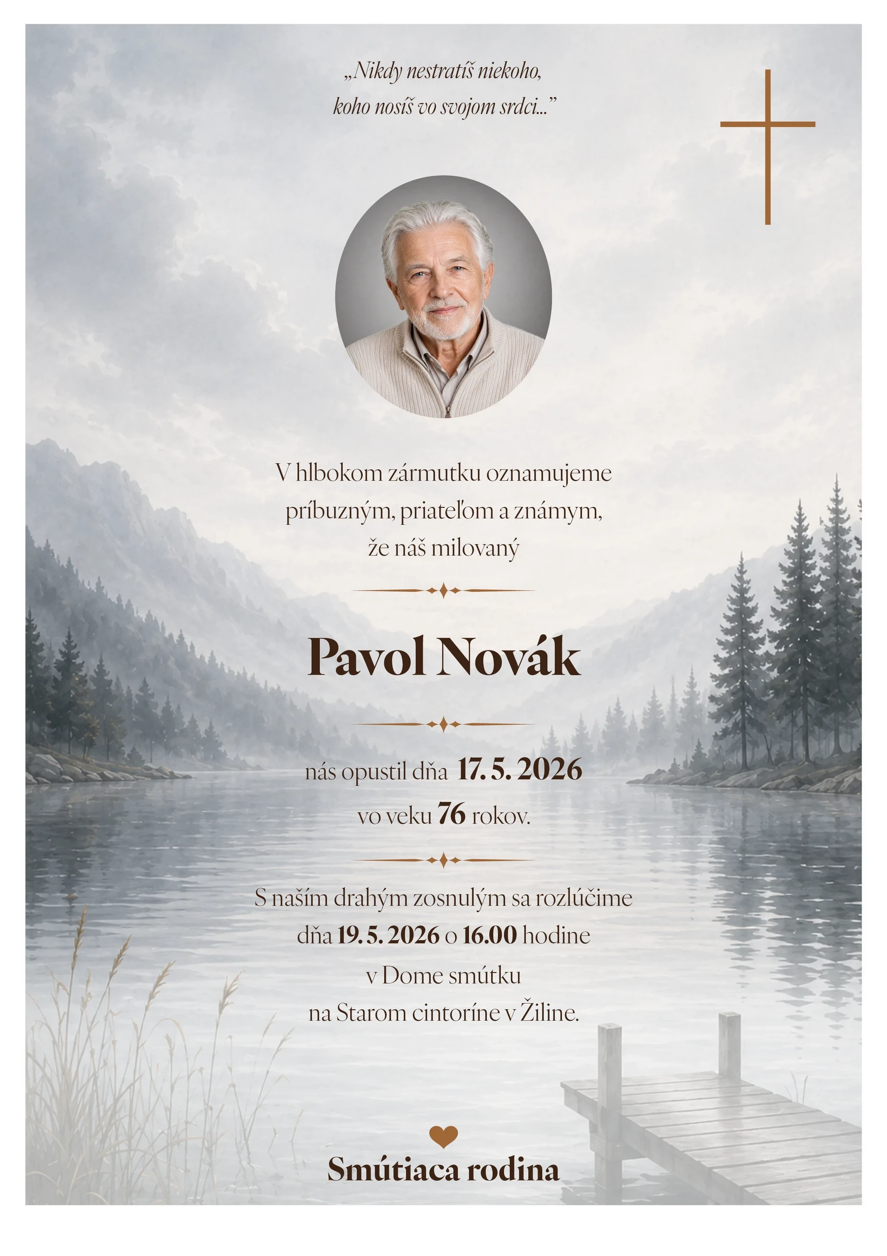 Smútočné oznámenie 11 - pohrebné služby LAuK