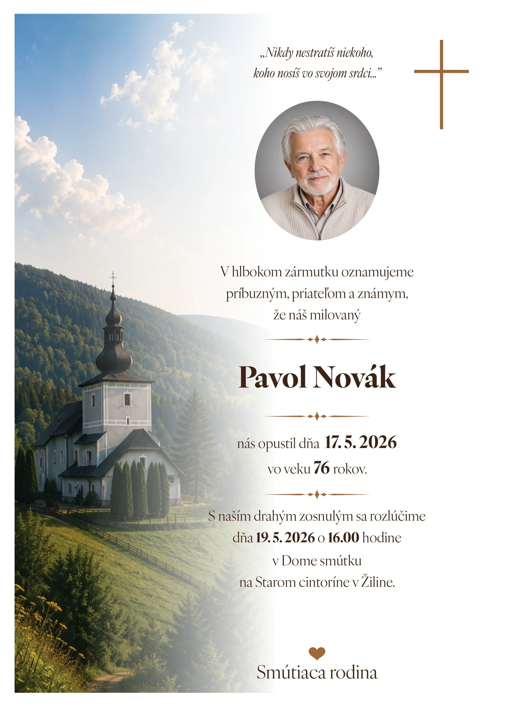 Smútočné oznámenie 19 - pohrebné služby LAuK