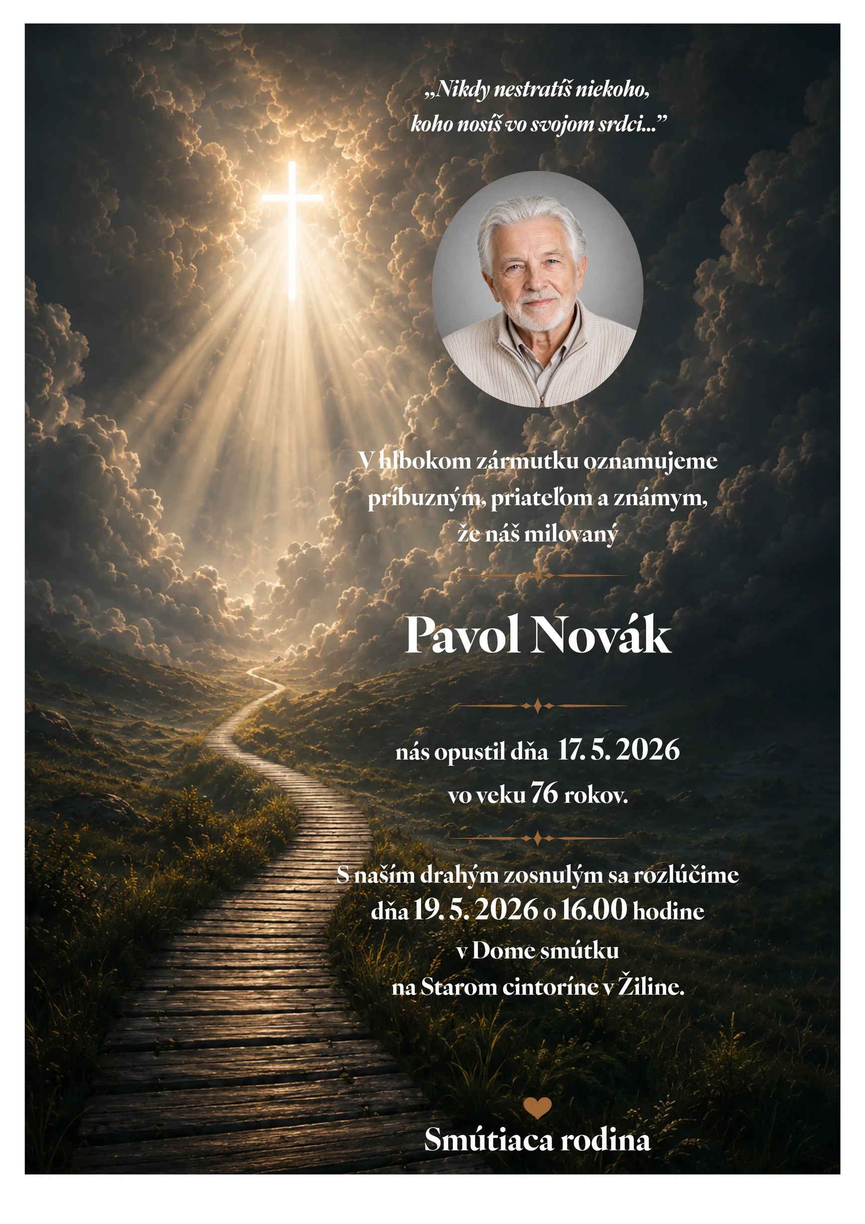 Smútočné oznámenie 21 - pohrebné služby LAuK