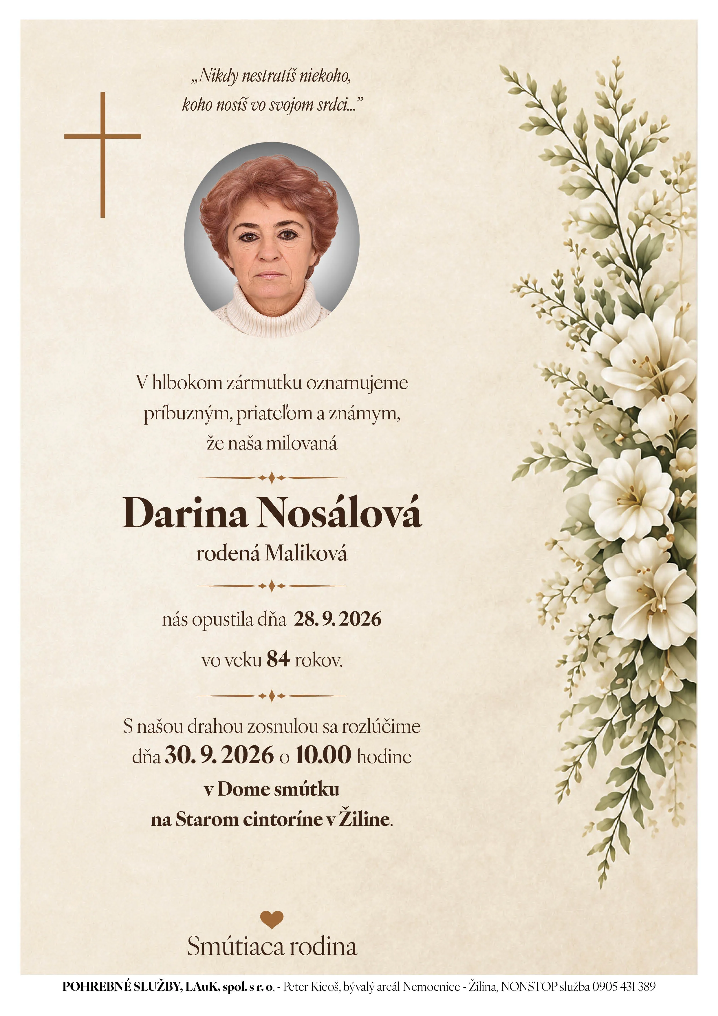 Opustili nás 1 - pohrebné služby LAuK