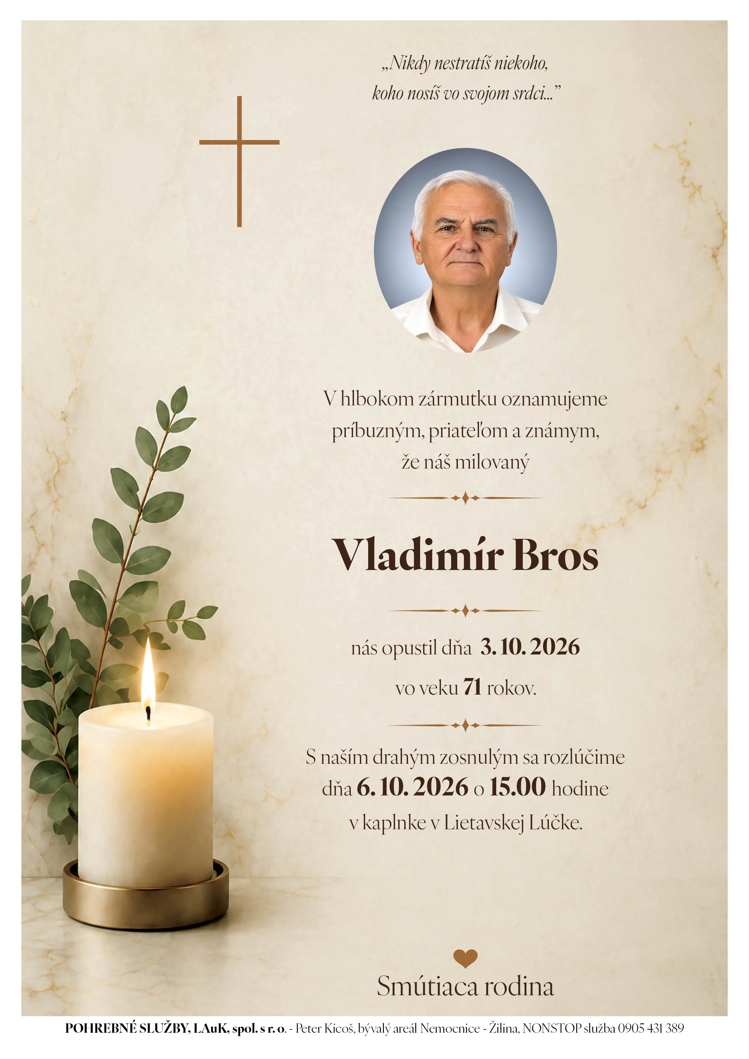 Opustili nás 3 - pohrebné služby LAuK