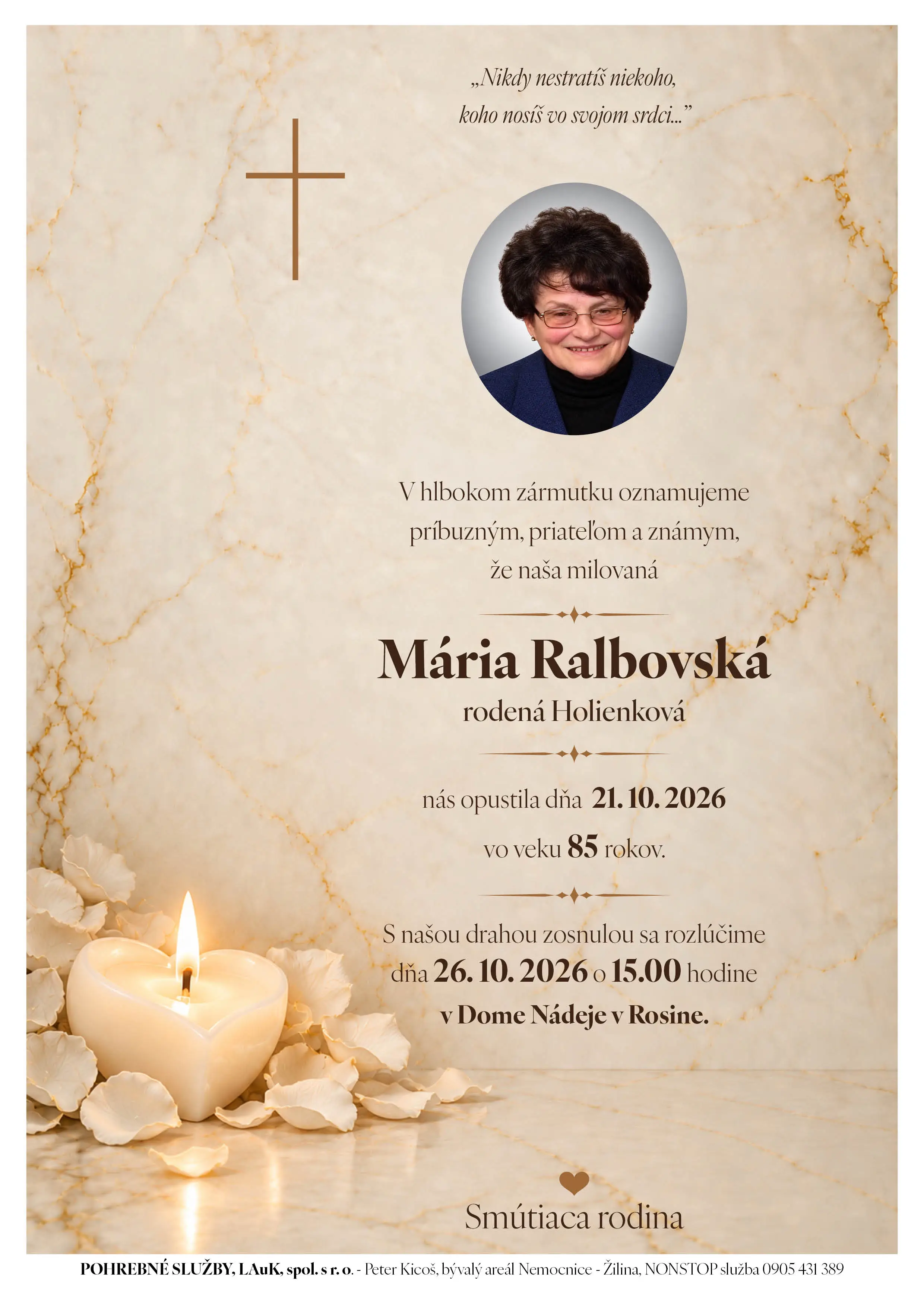 Opustili nás 2 - pohrebné služby LAuK