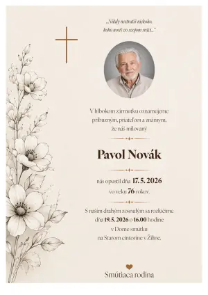 Smútočné oznámenie 2 - pohrebné služby LAuK