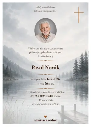 Smútočné oznámenie 11 - pohrebné služby LAuK