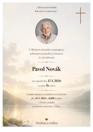 Smútočné oznámenie 14 - pohrebné služby LAuK