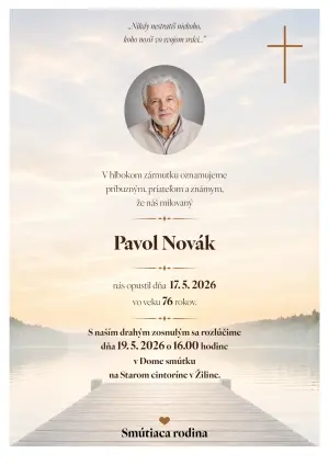 Smútočné oznámenie 15 - pohrebné služby LAuK
