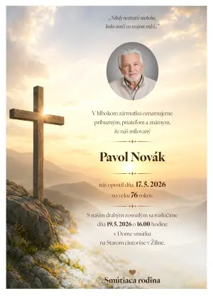 Smútočné oznámenie 16 - pohrebné služby LAuK