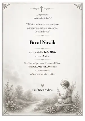 Smútočné oznámenie 27 - pohrebné služby LAuK