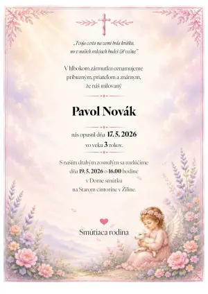 Smútočné oznámenie 28 - pohrebné služby LAuK