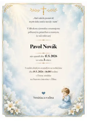 Smútočné oznámenie 29 - pohrebné služby LAuK