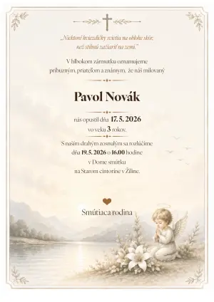 Smútočné oznámenie 30 - pohrebné služby LAuK