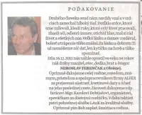 Poďakovanie 316 - pohrebné služby LAuK