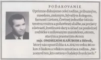 Poďakovanie 313 - pohrebné služby LAuK