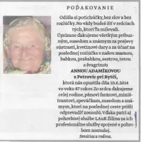 Poďakovanie 300 - pohrebné služby LAuK