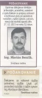 Poďakovanie 287 - pohrebné služby LAuK