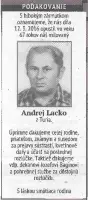 Poďakovanie 285 - pohrebné služby LAuK