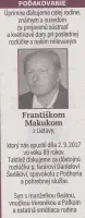Poďakovanie 258 - pohrebné služby LAuK