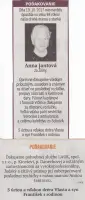 Poďakovanie 251 - pohrebné služby LAuK