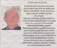Poďakovanie 225 - pohrebné služby LAuK