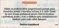 Poďakovanie 159 - pohrebné služby LAuK