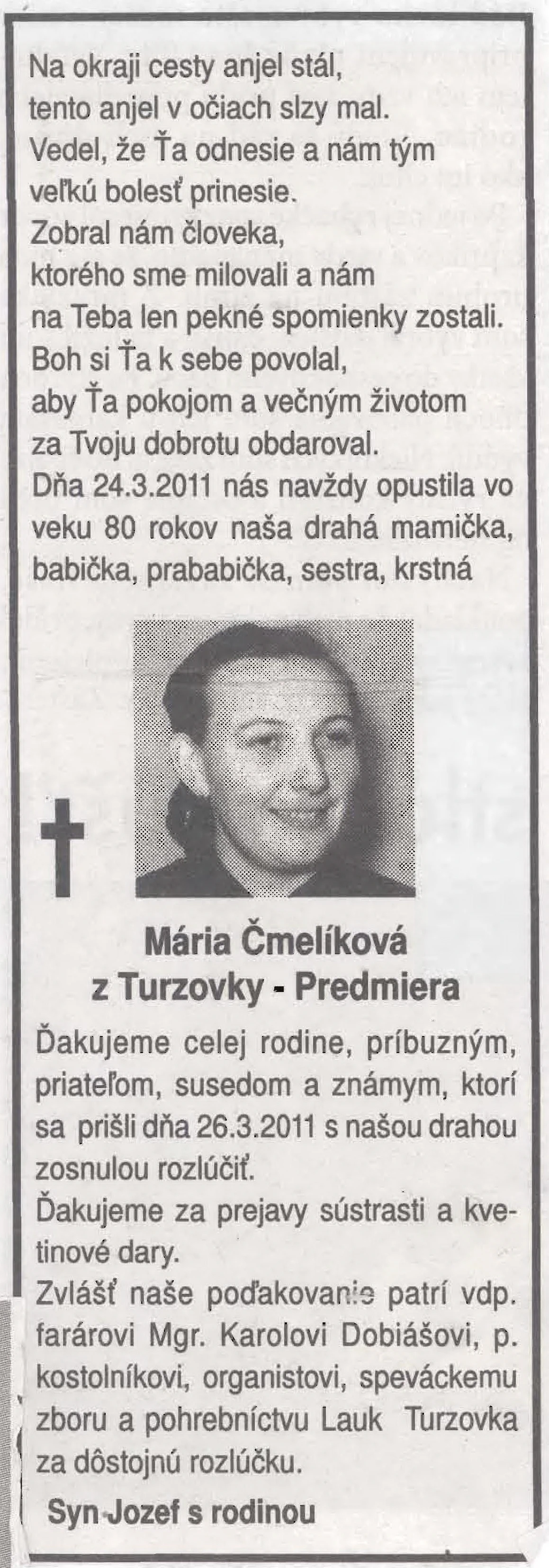 Poďakovanie 317 - pohrebné služby LAuK