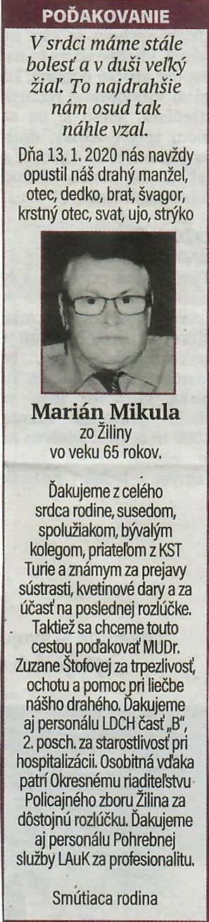 Poďakovanie 197 - pohrebné služby LAuK