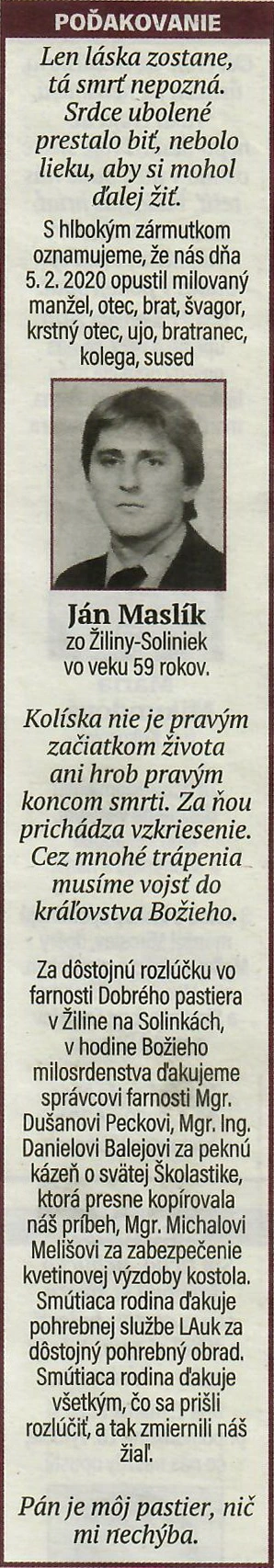Poďakovanie 191 - pohrebné služby LAuK