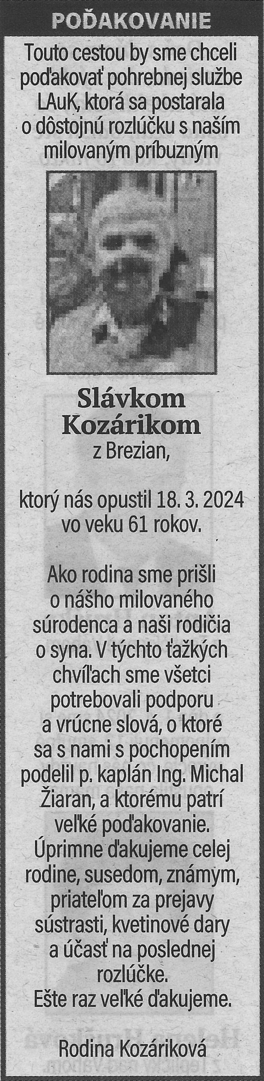 Poďakovanie 64 - pohrebné služby LAuK
