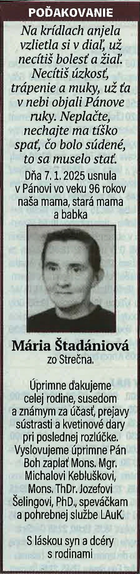 Poďakovanie 47 - pohrebné služby LAuK